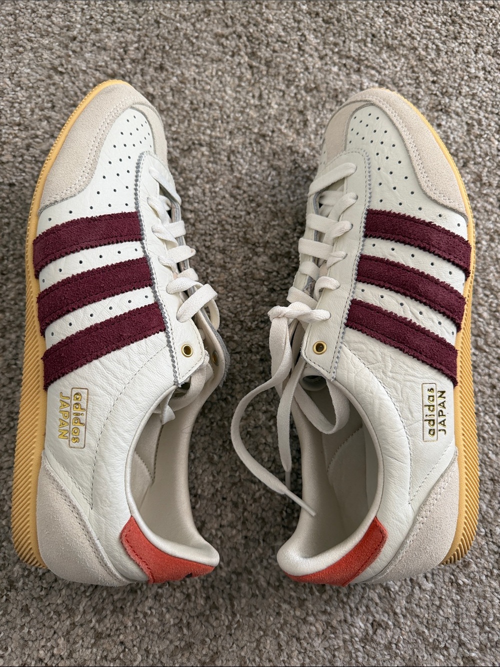 adidas Japan Low-Top Sneakers — Cream, Burgundy & Rust - Picture 4 of 8